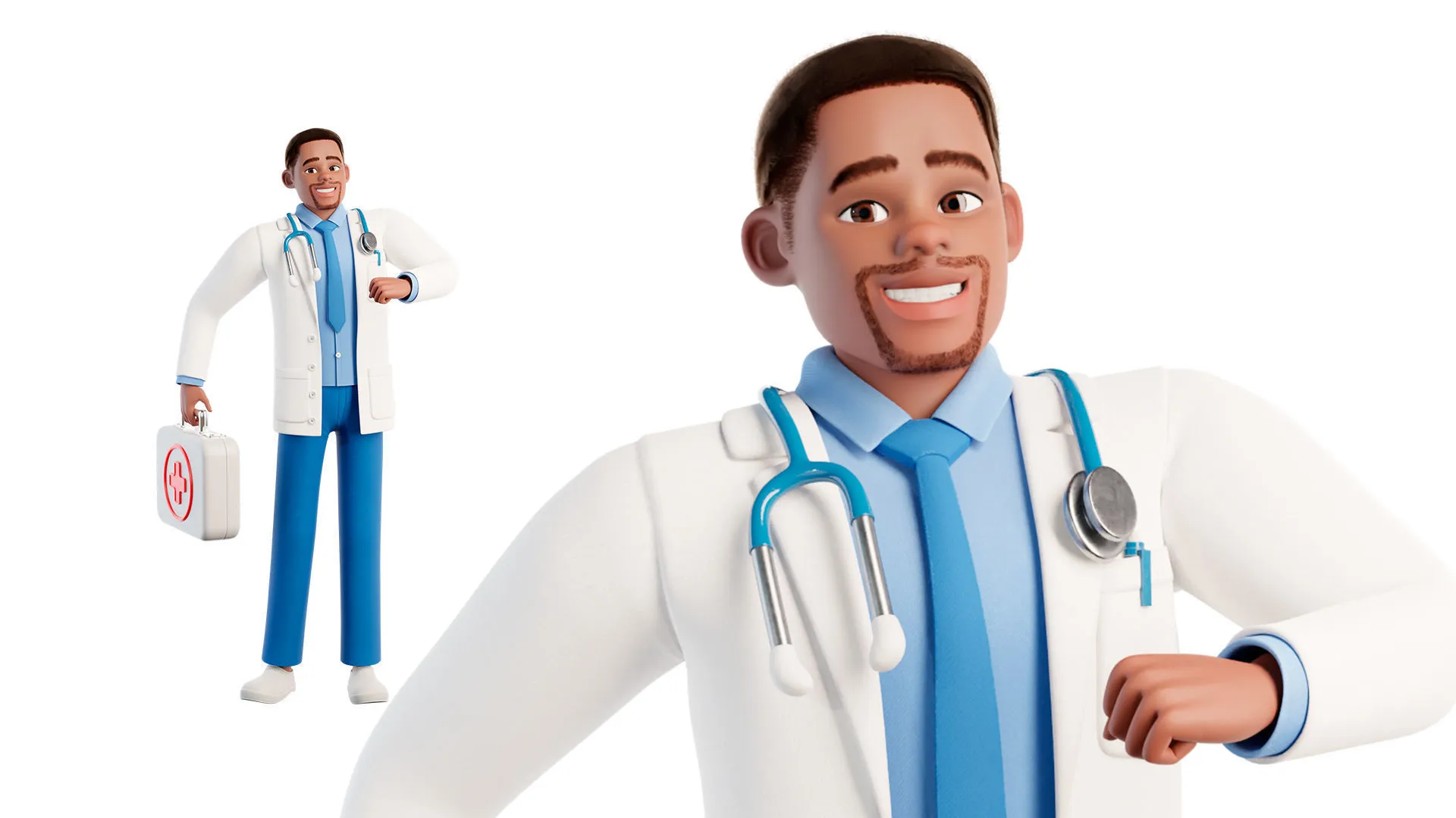 Cartoon Black Doctor Man animation showcase